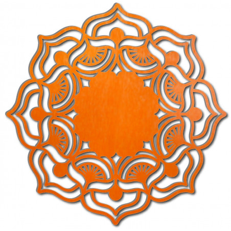 The rose of life rose round a wooden picture on a plywood wall MIREK