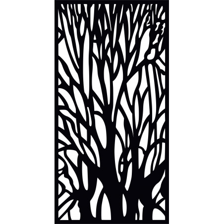 Wooden image on the wall silhouette of branches made of plywood tree Fibis