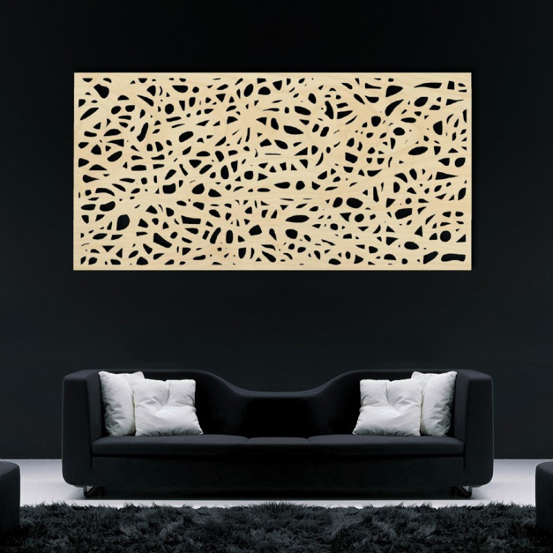 Wooden picture on the wall made of plywood Poplar Spots