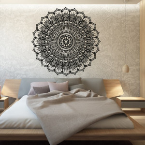 Mandala flower of peace wooden wall picture made of plywood SILVIA