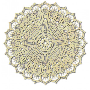 Mandala flower of peace wooden wall painting made of plywood SILVIA 2