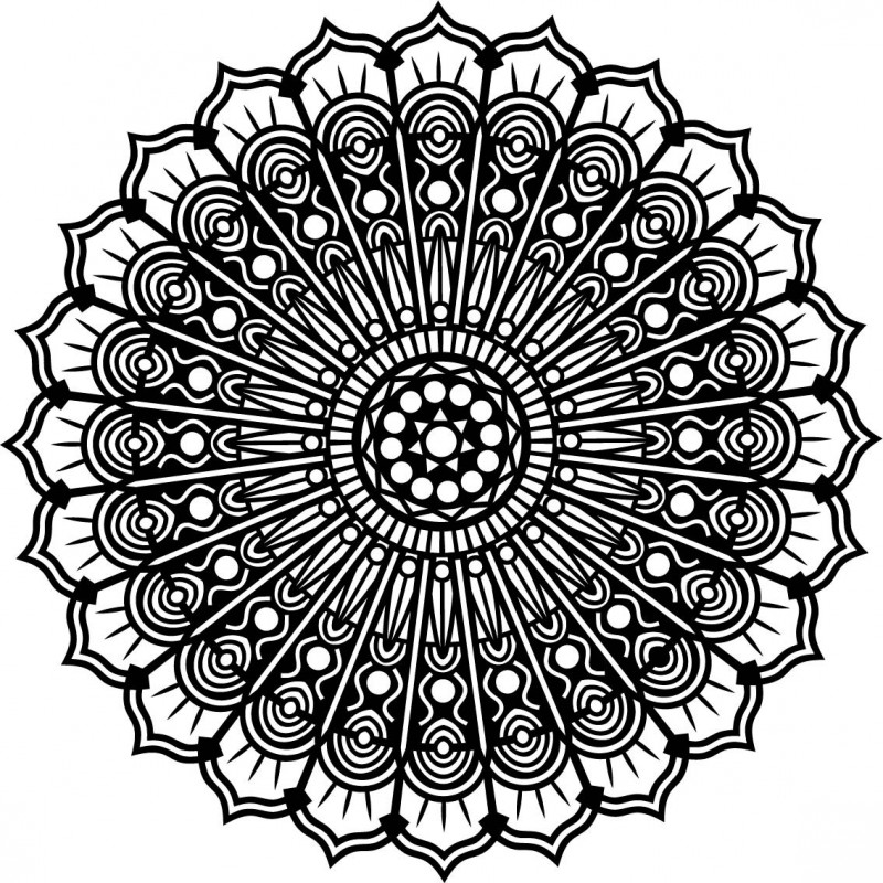 Mandala flower of peace wooden wall painting made of plywood SILVIA