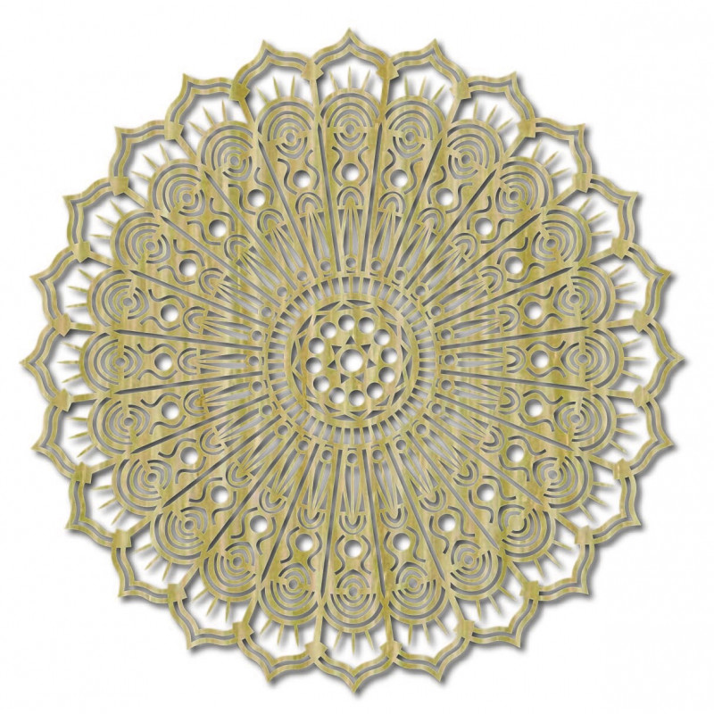 Mandala flower of peace wooden wall painting made of plywood SILVIA
