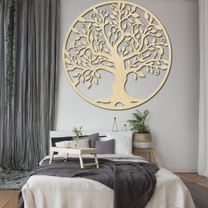 Carved wooden decor - Tree of Life symbolizing growth