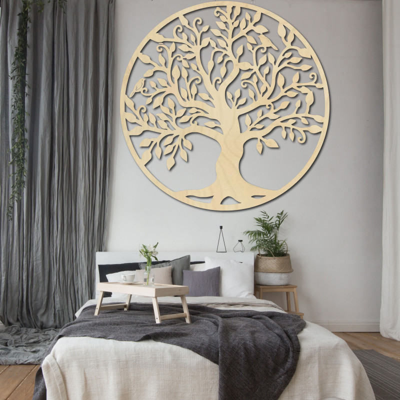 Wall decoration tree of life wooden picture of plywood FAMILY