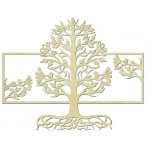 Wooden wall picture roots tree made of plywood poplar MALFEL 2