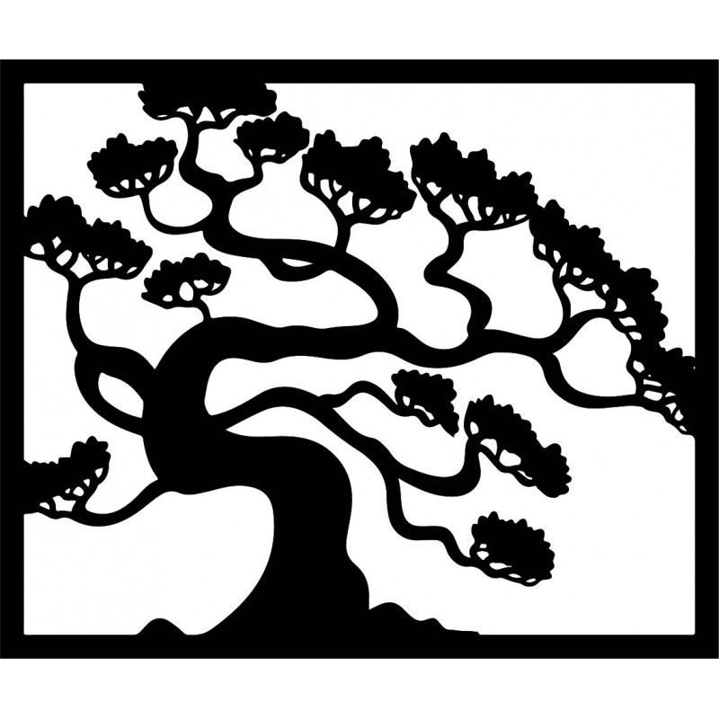 Wooden image on the wall of a bonsai tree wooden plywood DRAZSKA