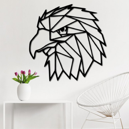 STYLESA Carved wall painting geometric shapes eagle PR0234 black