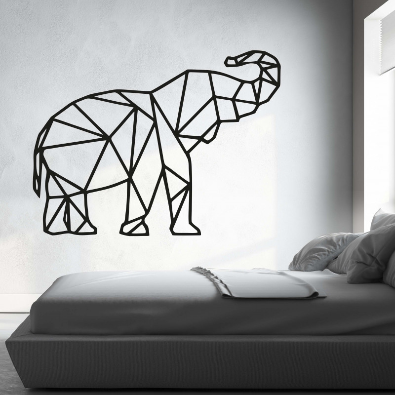 XMOM Carved wall art geometric shapes elephant PR0236 black