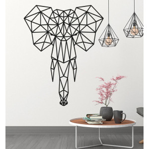 STYLESA Wooden wall painting made of plywood elephant PR0238 black