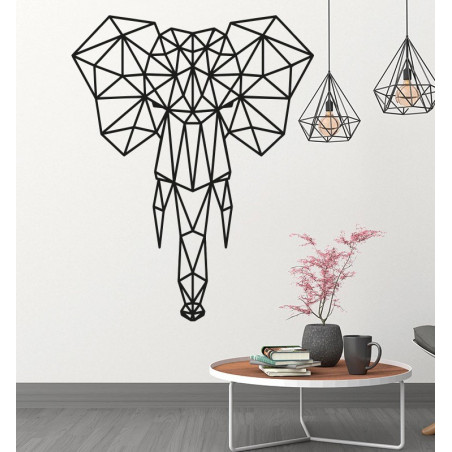 STYLESA Wooden wall painting made of plywood elephant PR0238 black
