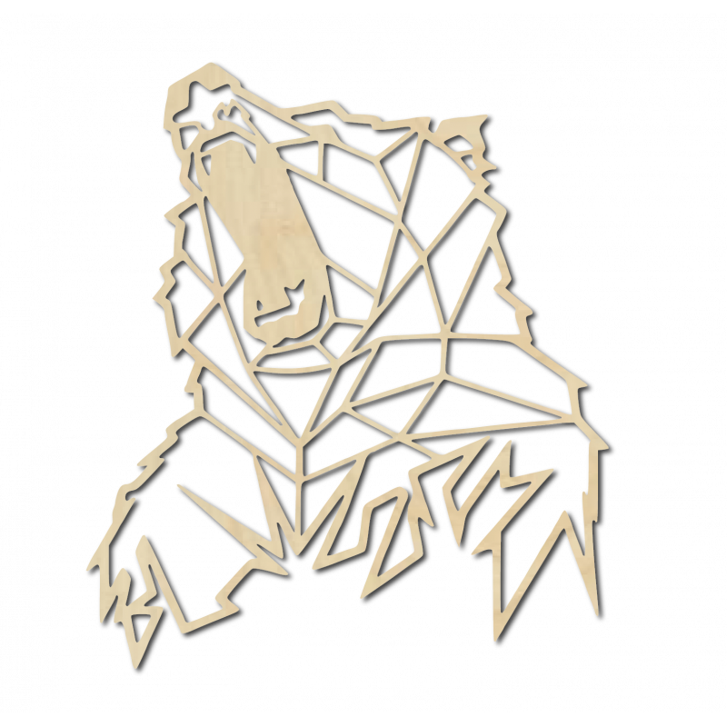 STYLESA Carved picture on the wall of wood bear PR0243 brown