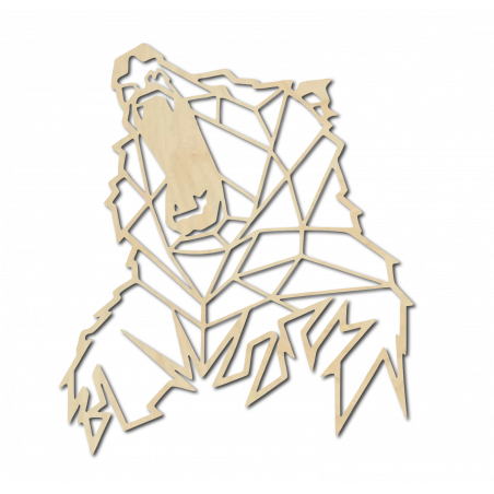 STYLESA Carved picture on the wall of wood bear PR0243 brown