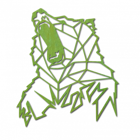 STYLESA Carved picture on the wall of wood bear PR0243 brown