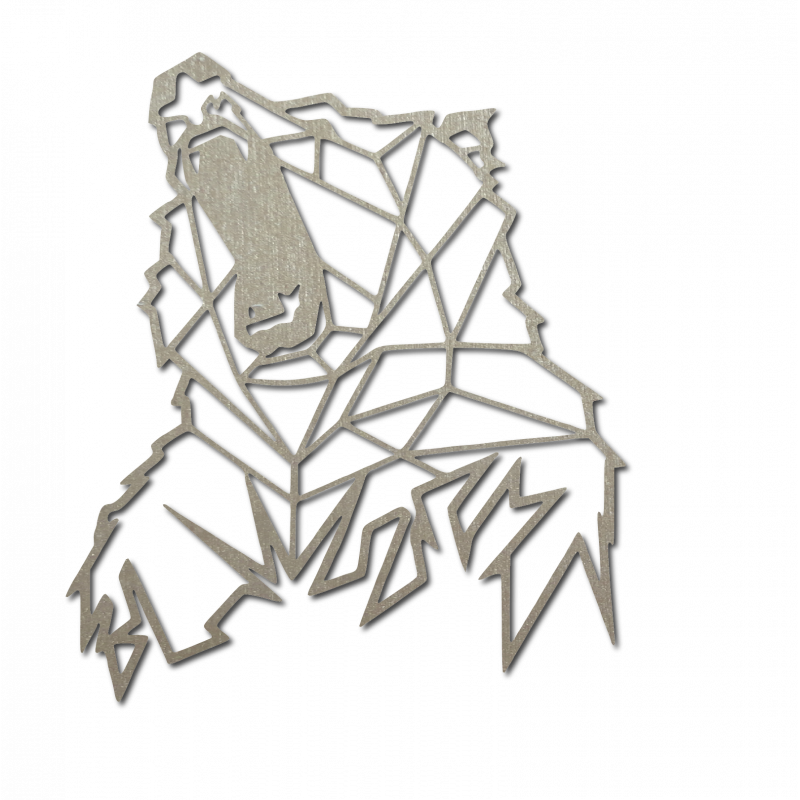 STYLESA Carved picture on the wall of wood bear PR0243 brown