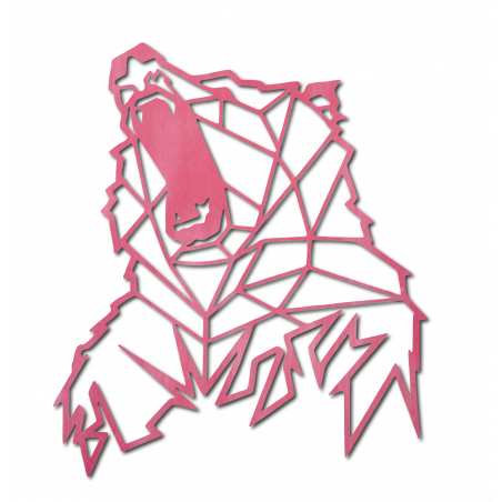 STYLESA Carved picture on the wall of wood bear PR0243 brown