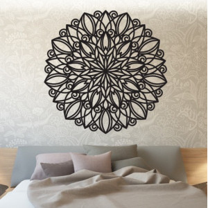 STYLESA Mandala wooden wall picture made of plywood HARMONY PR0246 black