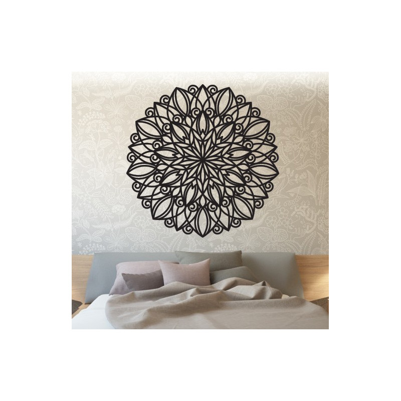 STYLESA Mandala wooden wall picture made of plywood HARMONY PR0246 black