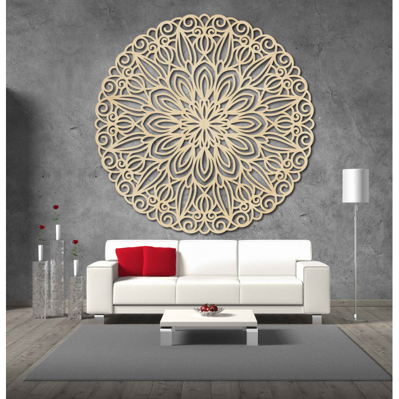 SENTOP Carved wooden mandala wall picture made of plywood DSARITA