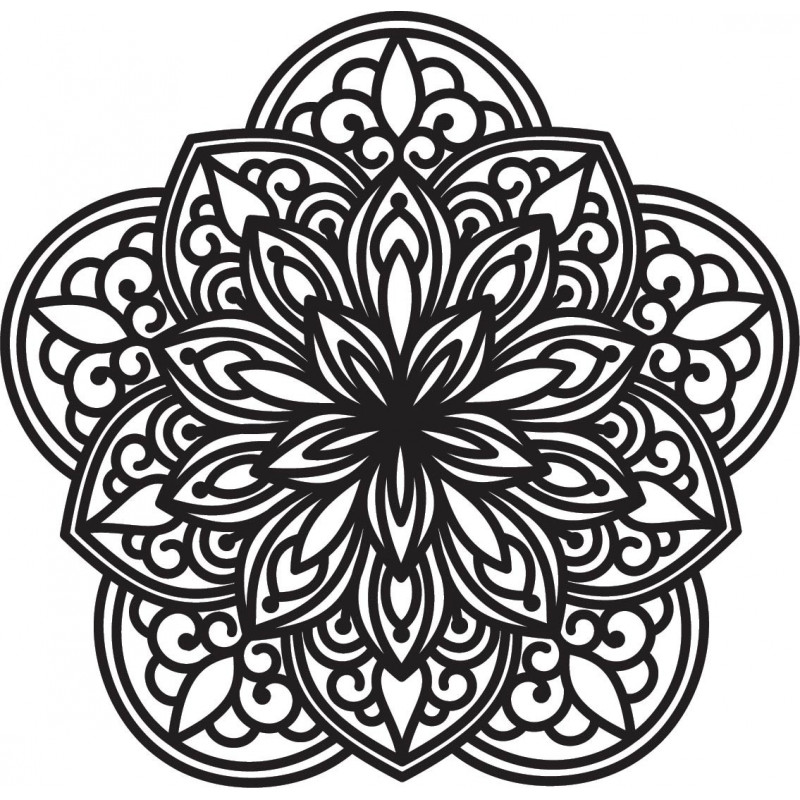 Flower Carved Mandala Wooden Plywood Wall Picture
