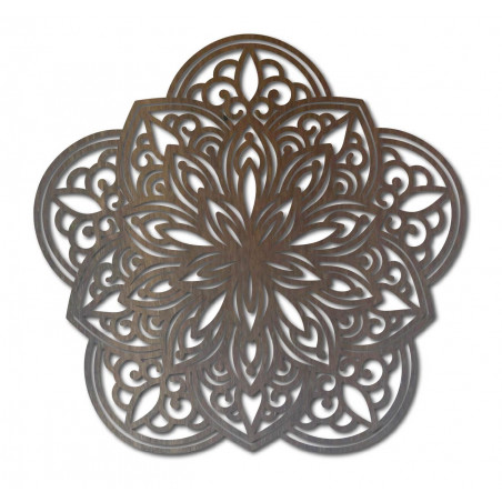 Flower Carved Mandala Plywood Wall Art