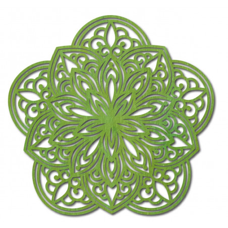 Flower Carved Mandala Wooden Plywood Wall Picture