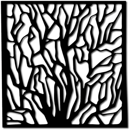 Wooden wall decoration with a tree motif in a modern minimalist style.