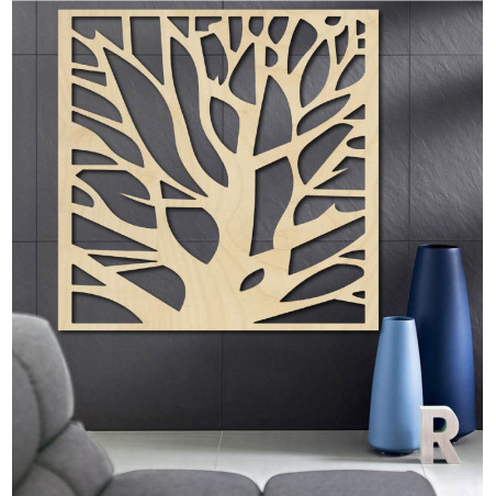 Carved picture on the wall of a wooden plywood HORLAT