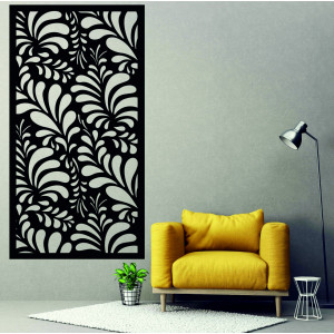 Elegant wooden panel with floral pattern - PIKI