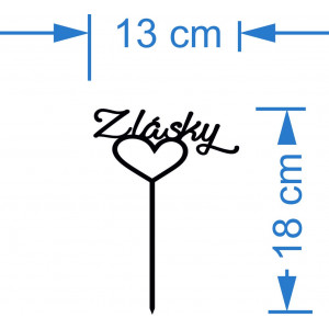 Plastic cake topper "From love" - Dimension 130 x 180 mm 2