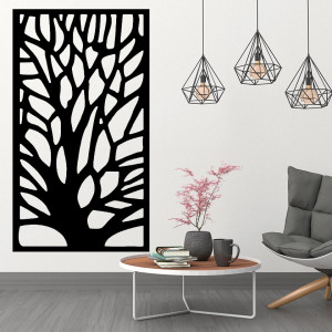 Wooden painting - silhouette of a tree branch - GUTE