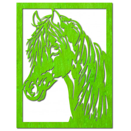 Carved wooden plywood wall painting horse head