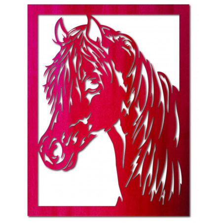 Carved wooden plywood wall painting horse head