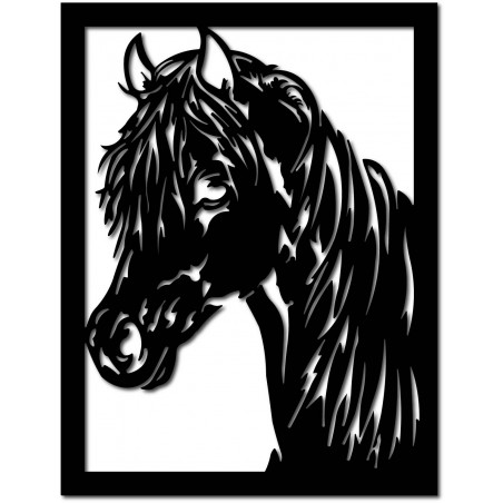 Carved wooden plywood wall painting horse head