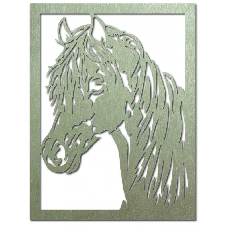 Carved wooden plywood wall painting horse head