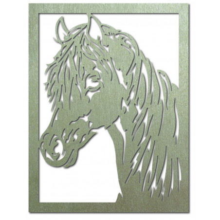 Carved wooden plywood wall painting horse head