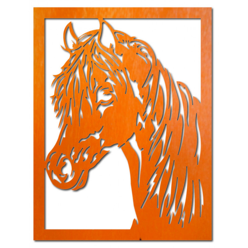 Carved wooden plywood wall painting horse head