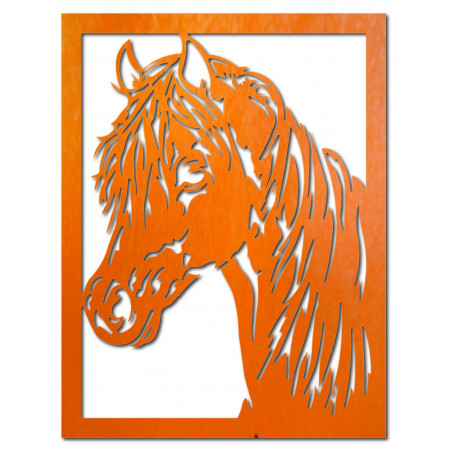 Carved wooden plywood wall painting horse head