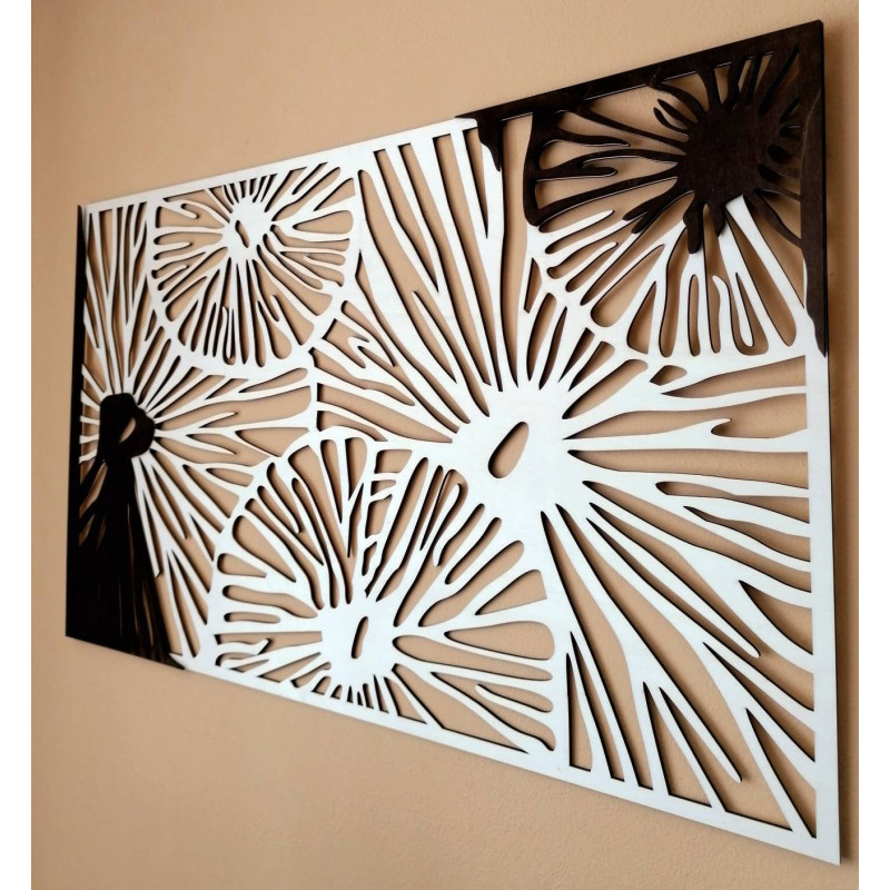Carved wall painting from wooden plywood color...