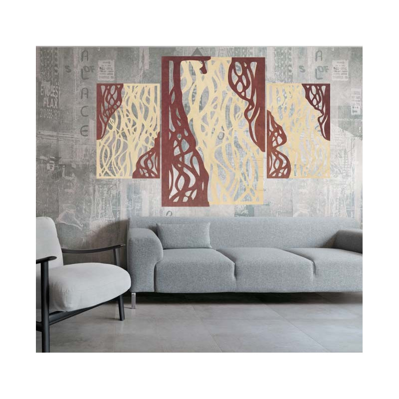 Magical wall painting made of wooden plywood FLORALIS, back part Poplar original, front part color of your choice