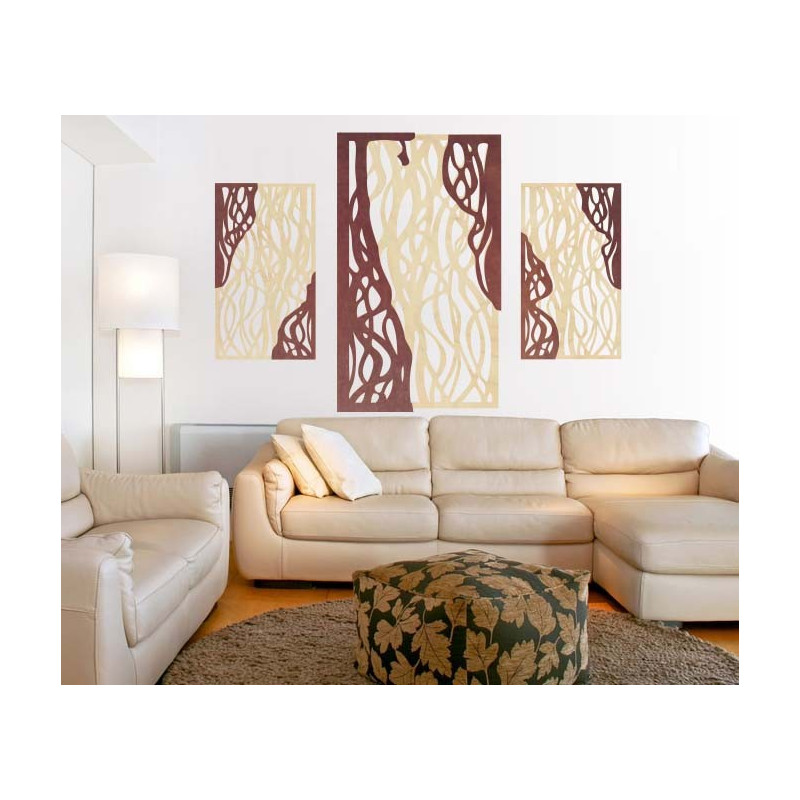 Magical wall painting made of wooden plywood FLORALIS, back part Poplar original, front part color of your choice