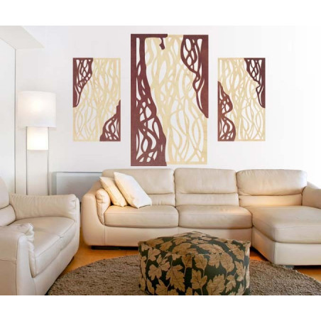 Magical wall painting made of wooden plywood FLORALIS, back part Poplar original, front part color of your choice
