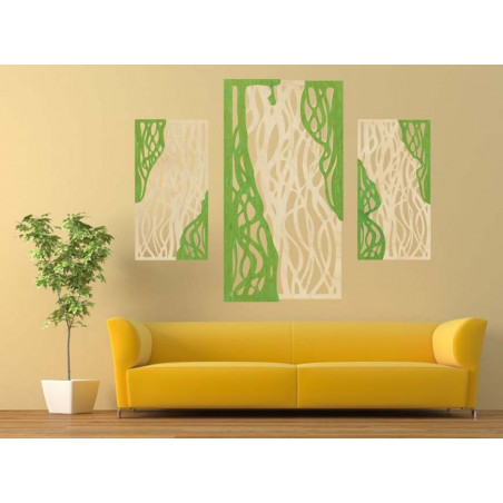 Magical wall painting made of wooden plywood FLORALIS, back part Poplar original, front part color of your choice
