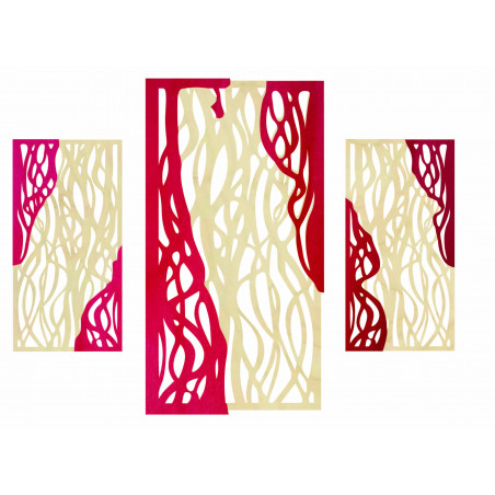 Magical wall painting made of wooden plywood FLORALIS, back part Poplar original, front part color of your choice