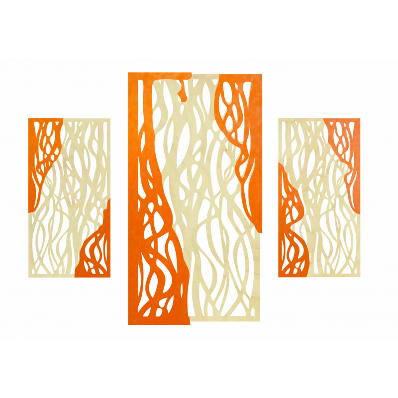Magical wall painting made of wooden plywood FLORALIS, back part Poplar original, front part color of your choice