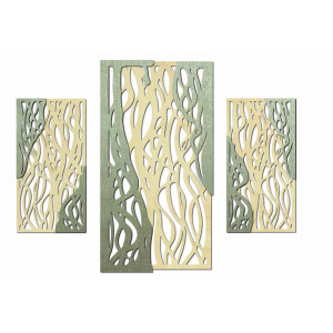 Magical wall painting made of wooden plywood FLORALIS, back part Poplar original, front part color of your choice 2