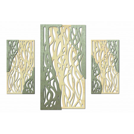 Magical wall painting made of wooden plywood FLORALIS, back part Poplar original, front part color of your choice