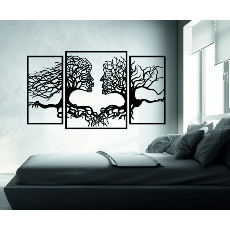 Pompous painting on the wall of faces and trees, Modern wall painting, painting for living room