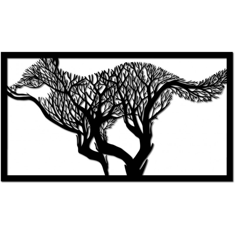 Carved wall painting of a dog made of wooden plywood. Modern wall painting dog, painting the kitchen, painting the wall