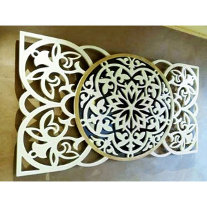 Artistic mandala wall painting made of plywood back part Poplar original, color of the front part of your choice